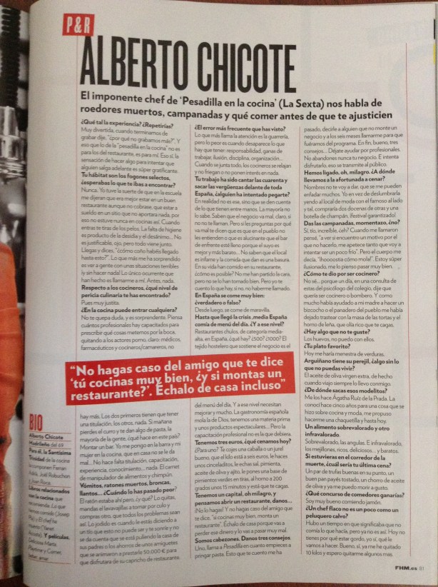 Alberto Chicote recomienda El chef ha muerto